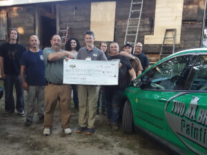 two brothers painting community support boy scouts