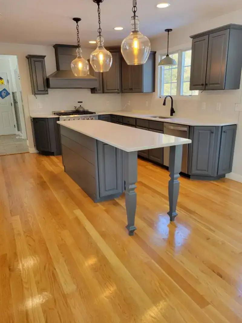 Kitchen cabinets professionally painted in Rhode Island by local cabinet painters.