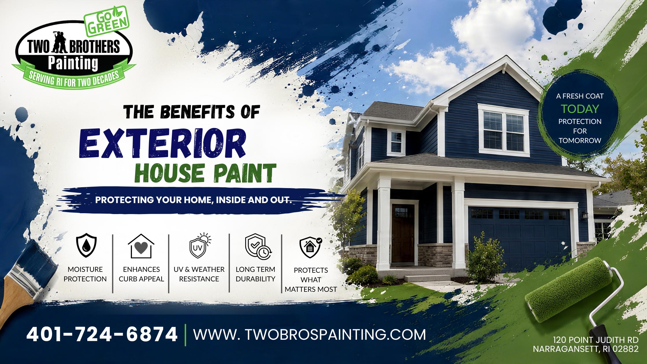 Discover the key benefits of exterior house paint, from UV protection to curb appeal. Protect your home inside and out with a fresh coat today.